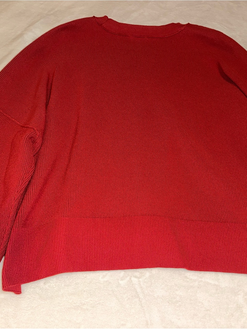 Gentle Fawn Red Ribbed Crewneck Sweater - Picture 3 of 5